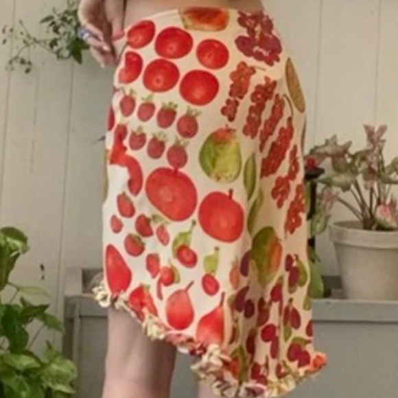 Betsey Johnson Skirts Iso Betsey Johnson Fruit Skirt Dress In White